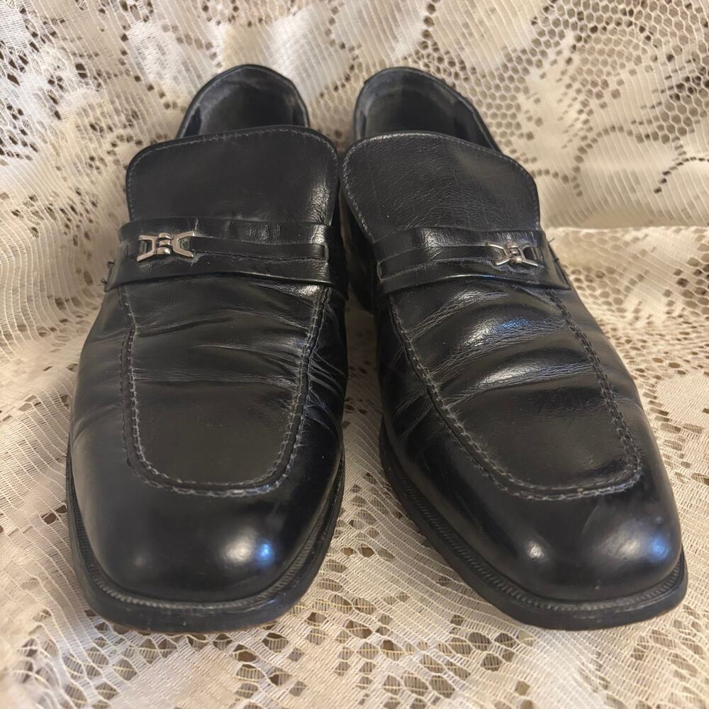 Hanover Men's US 11 Black Leather Loafers Shoes